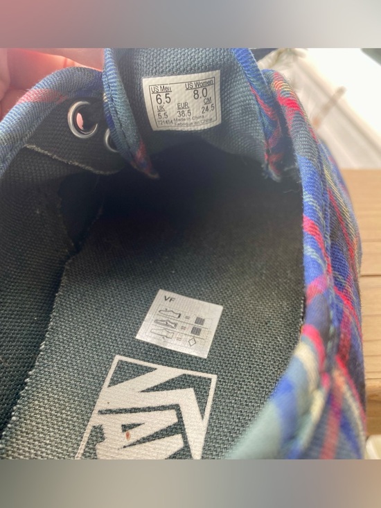 Vans Plaid Green Tartan Gummy Sole Womens Size 8 - Picture 6 of 7